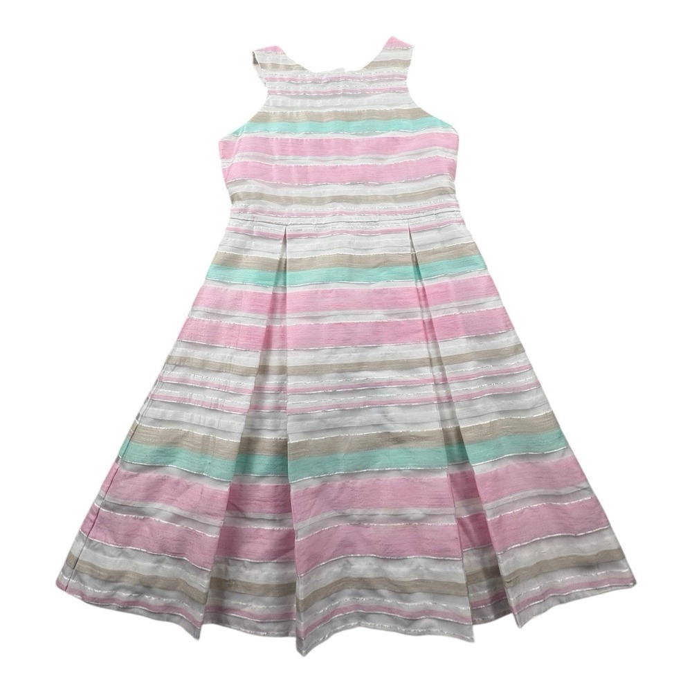 Studio‎ 342 Girls Dress Size 10 Pastel Striped Sleeveless Lined Party Dress
